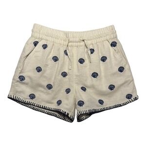 Crewcuts‎ Size 3 Linen Blend Shell Embroidered Shorts Elastic Waist Drawstring